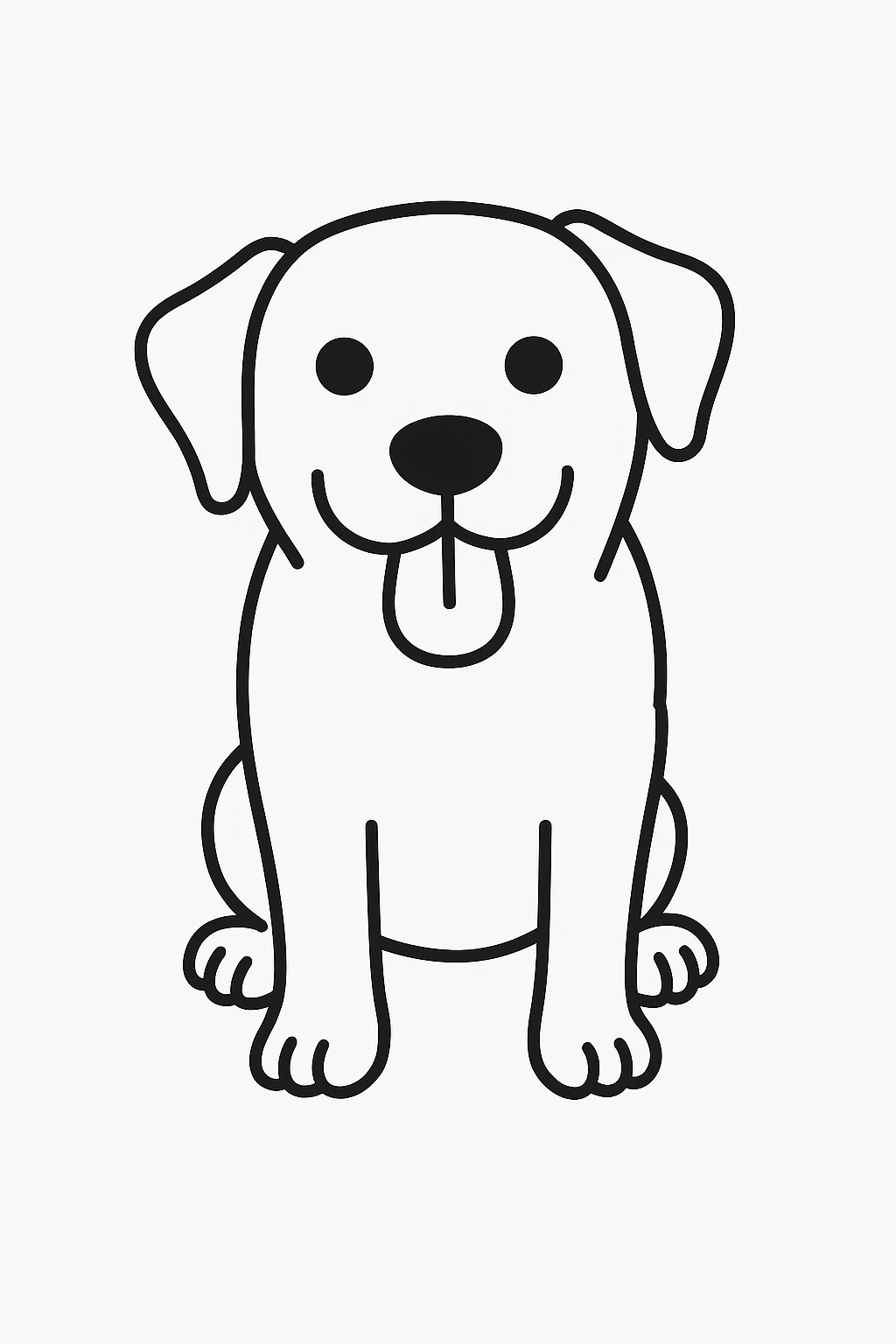Handgezeichnete Skizze eines Labradors auf weißem Hintergrund als UX-Illustration